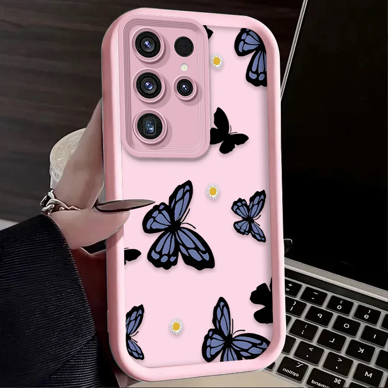 Blue Purple Butterfly Phone Case - Elegant Back Etui