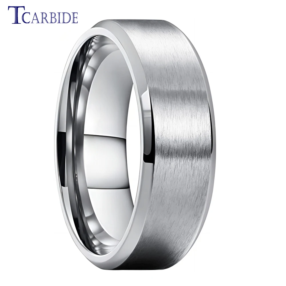 Black Ring 6mm 8mm Stainless Steel Classic Dailylife Jewelry Beveled Brushed Shipping to All Over The World wedding rings signet ring round rings cross rings silver ring womens ring fidget rings couple rings cubic zircon ring turkish rings finger rings jewelry rings ring jewelry anime rings moissanite ring survival ring