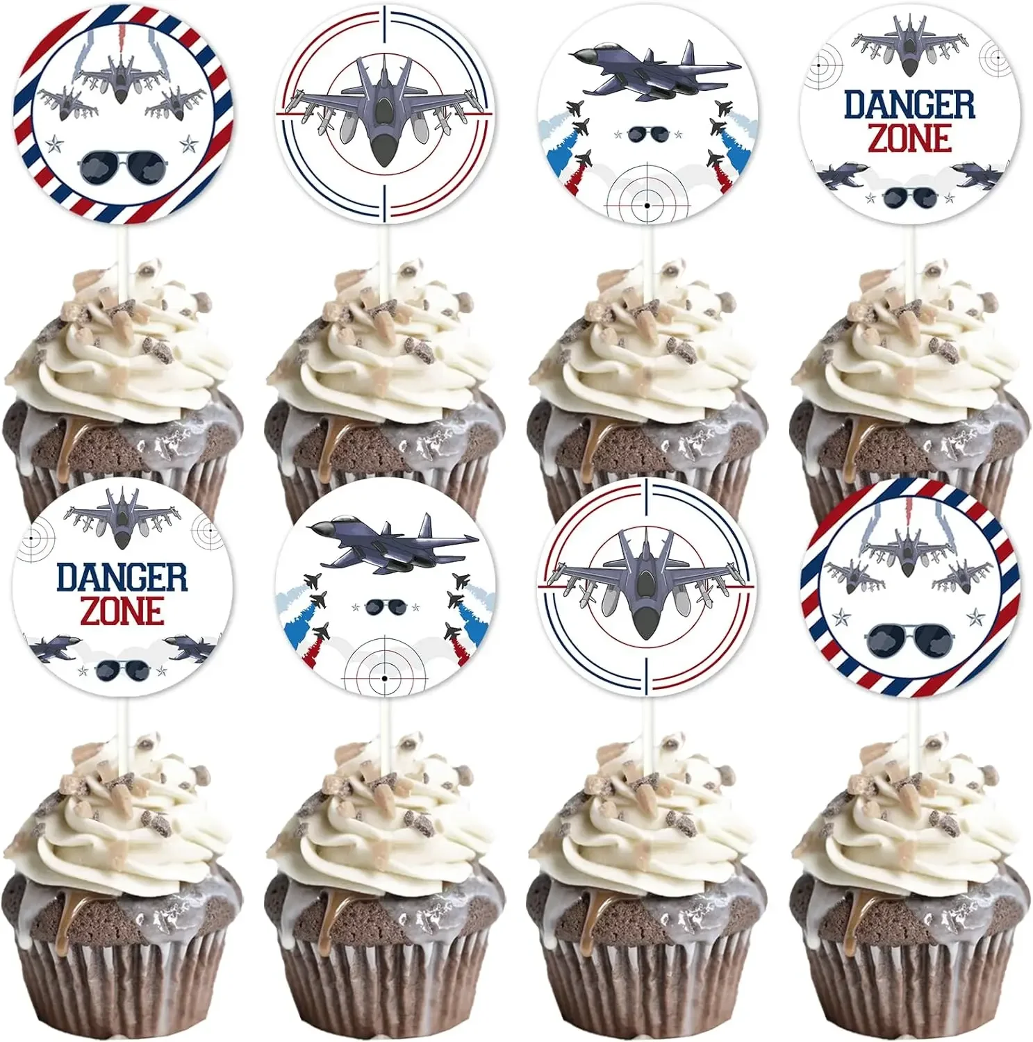 

Fighter Pilot Cupcake Toppers, Airplane, Aircraft, Air Force, Cupcake Picks, Aviator Aviation, Baby Shower, Birthday Party Decor
