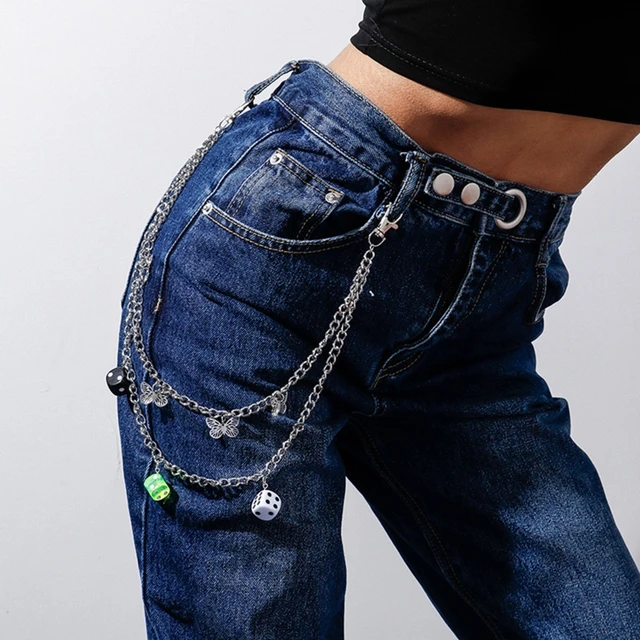 Butterfly Dice Shape Pendant Pant Chain Women Multi Layer Street Trousers  Key Chain Hip-hop Waist Chains Belt for Jeans - AliExpress