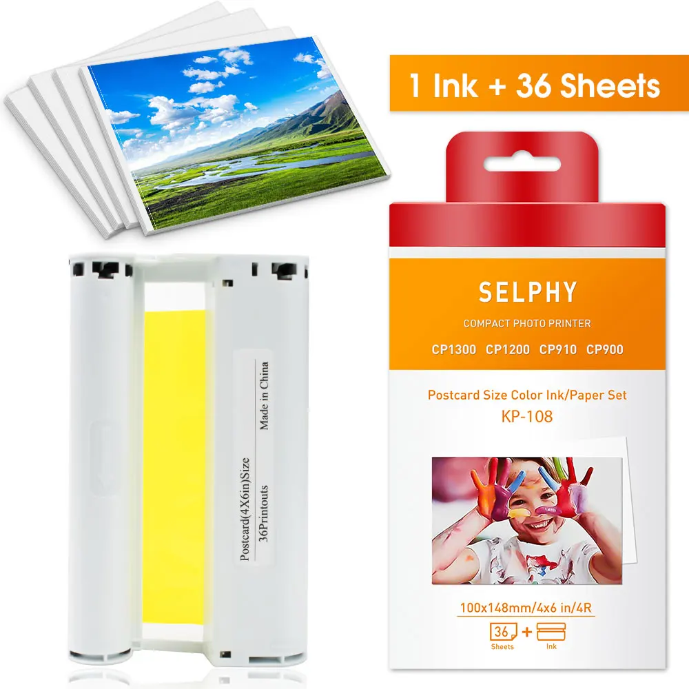 Cartouche 3 pouces Compatible avec Canon Selphy CP1500 CP1300 CP1200 CP1000  CP910, imprimante Photo compacte, jeu de papier Photo à encre couleur -  AliExpress