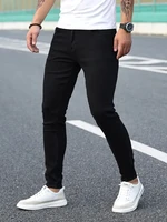 Jean Crayon Classique Avancé pour Homme, Zones Me Man, Doux, Noir, Motard, Denim, Pantalon Solide, 2024 2