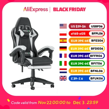 Gaming Chair with Footrest Gamer Chairs Ergonomic with Lumbar Cushion Headrest Gaming Chair Height Adjustable Computer Chair 1