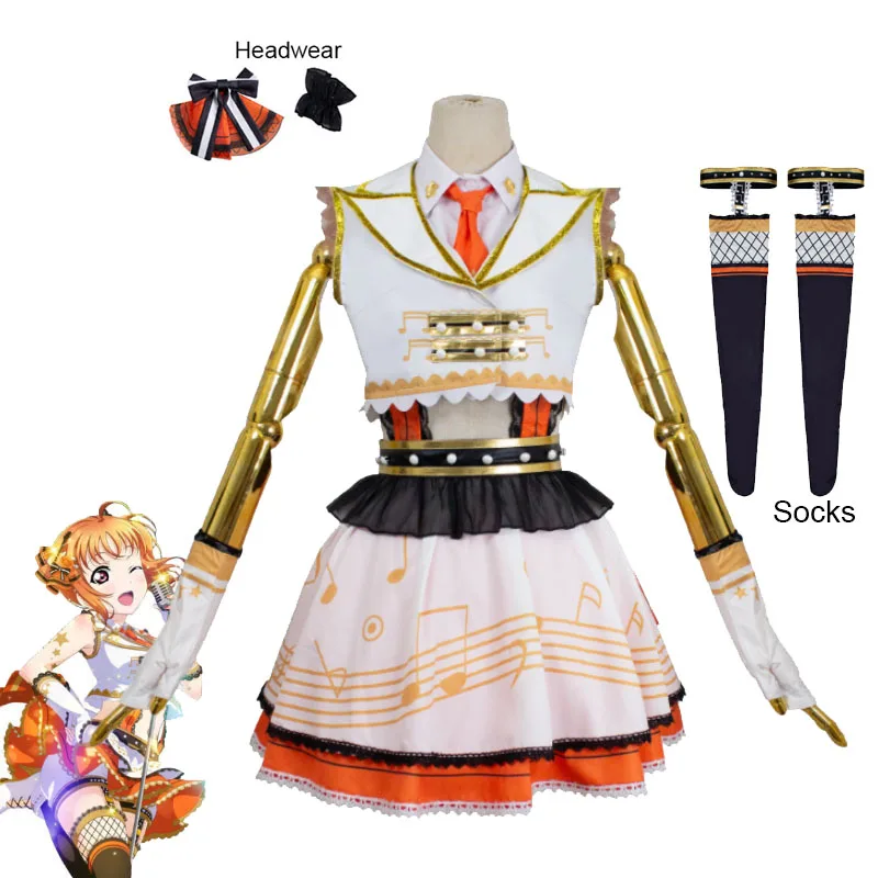 

Милый! Солнечный свет! Takami Chika костюм для косплея Aqours капитан сценическая одежда для выступлений на Хэллоуин вечерние идол платье для пения