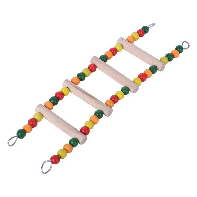 Bird Ladder Perch for Cage, Natural Wood Bird Parrot Perch Stand Parrot Bridge Climbing Chewing Toys for Small Medium