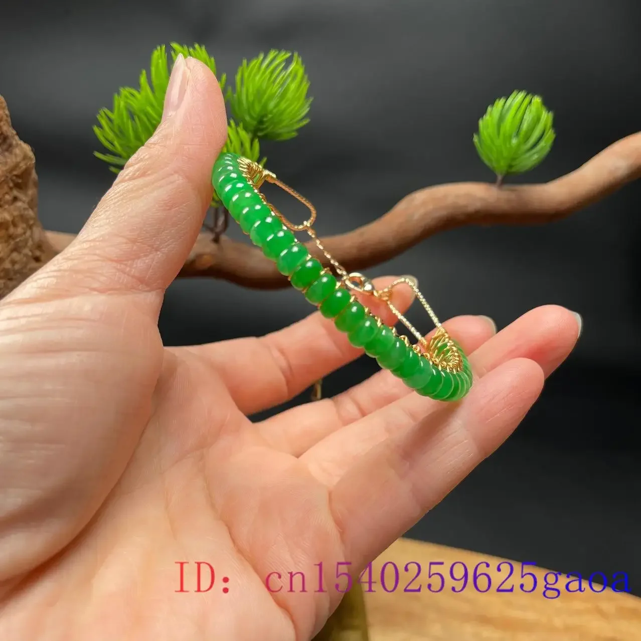 여성을위한 옥 팔찌 디자이너 선물 럭셔리 Jadeite Bangles 자연 중국어  패션 쥬얼리 보석 에메랄드 비즈