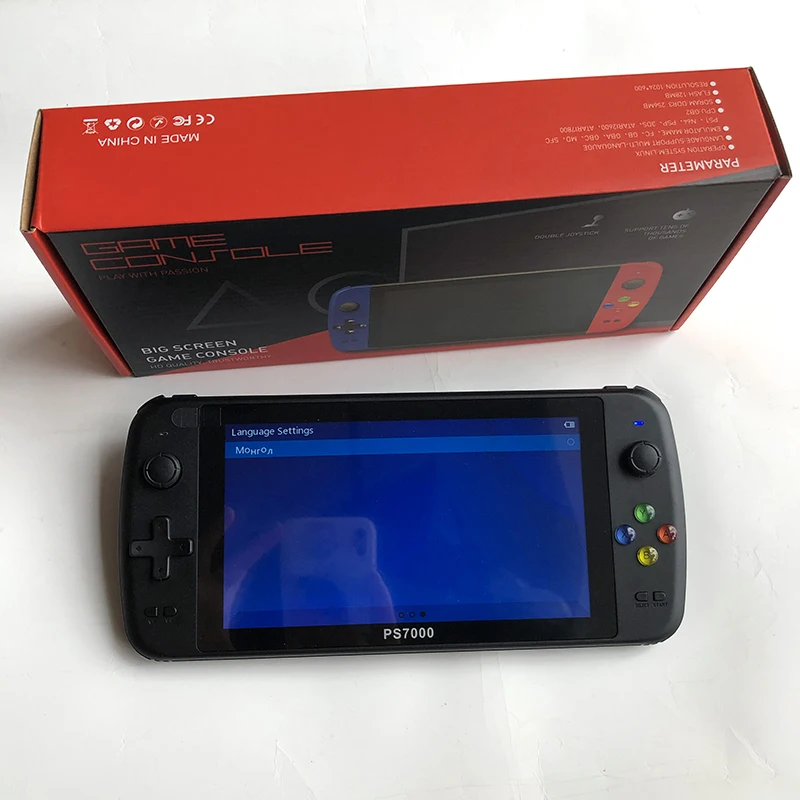 ps7000 game console with 2 gamepads 64GB 5000 free games for MAME/CPS/SegaMD 7 inch Handheld Classic Portable Game Console