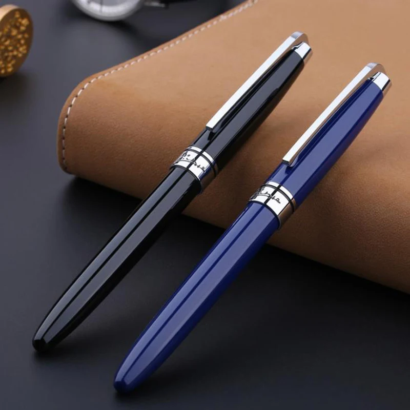 

Picasso Pimio 912 Black/Blue Elegant Roller Ball Pen Silver Trim Refillable Ink Pen Luxurious Writing Gift Pen Set