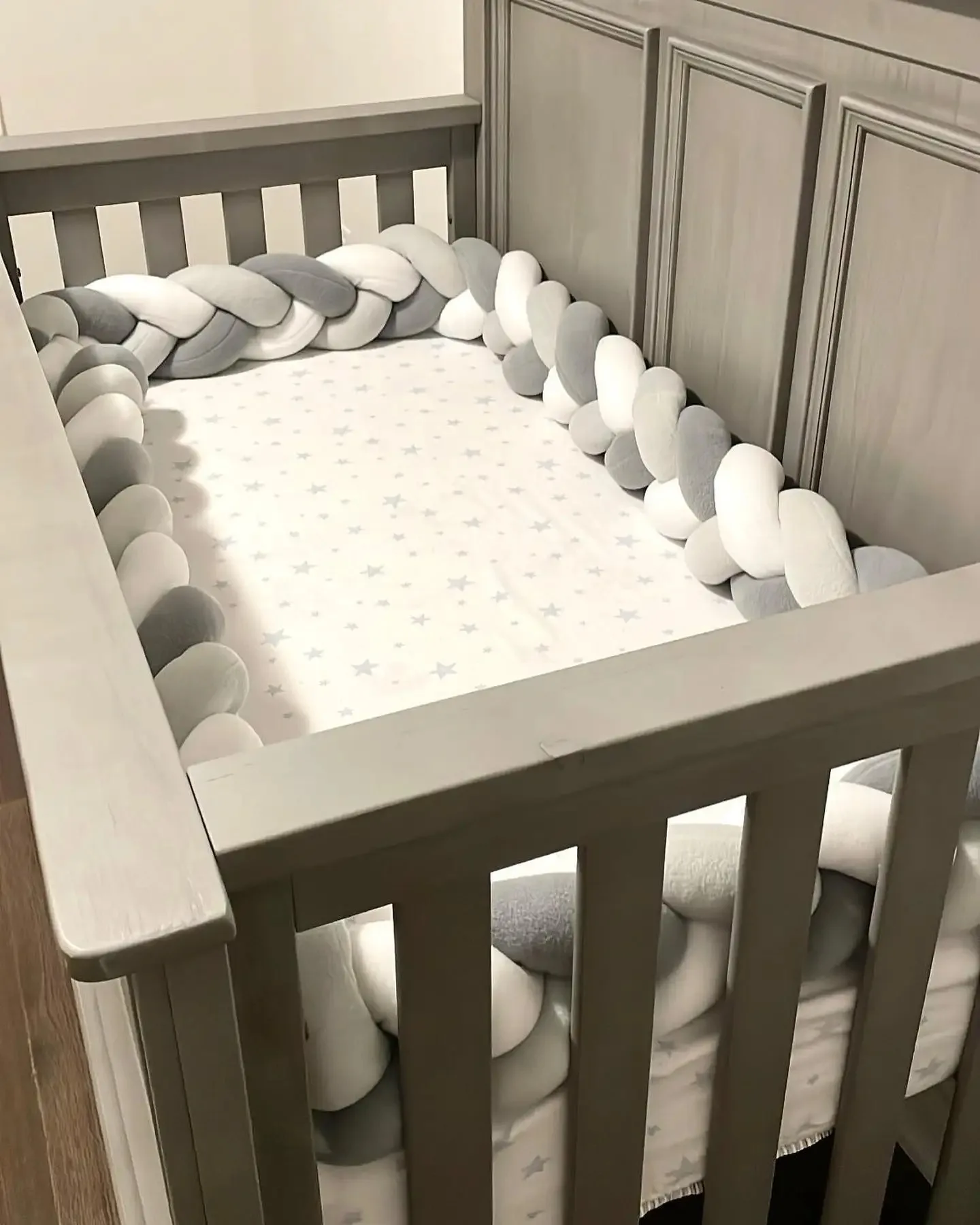 Pare-chocs de lit pour bébé, 2m, 3 positions, pour nouveau-né, protection, tresse, nœud, coussin, 2024