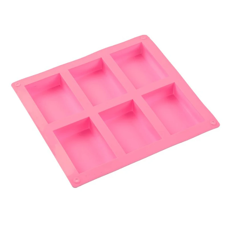 6 Cell Rectangular Silicone Soap Mold For Homemade Decorative Soap Making Mould