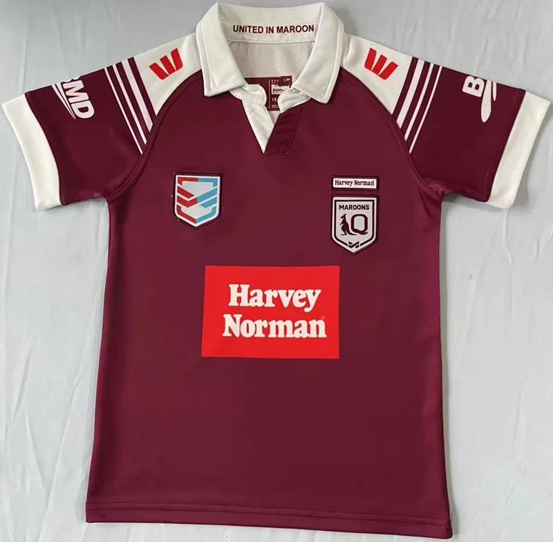 

2024 Harvey Norman Kids Home/ QLD Maroons Rugby Jersey Size:16--26 (Custom name and number )