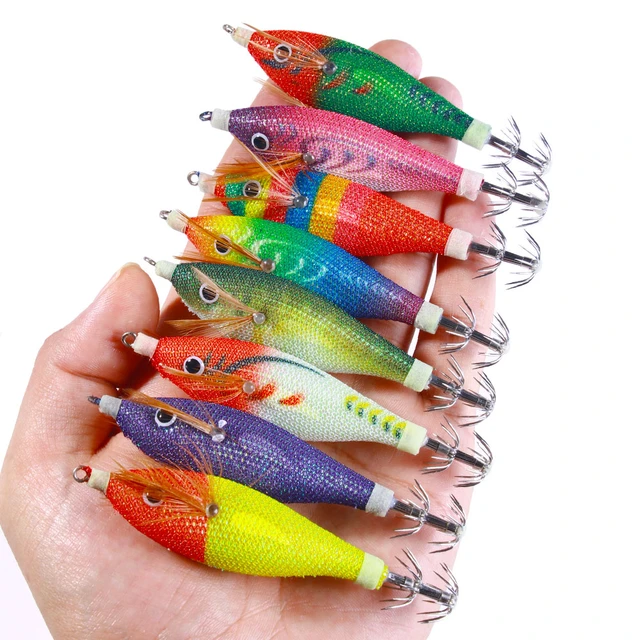 9cm 8g 10cm 10g Squid Jigs Fishing Lure Artificial Squid Hook Jigging Baits  For Sea Fishing