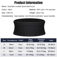 Running Waist Bag Men Women Invisible Elastic  Running Belt Hydration Waist Pack Phone Waist Belt Bag Gym Fitness Marathon 2