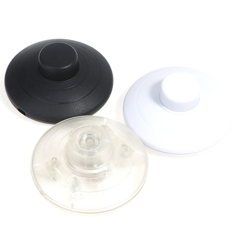 

1PC Black And White PP Material 220V 317 Circular Foot Self-locking Switch Reset Button For Desk Lamp Floor Lamp