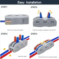 SPL-42/62/63/82/93 3/2-in 8/6/4-out Fast Wiring Terminal Multi-functional Parallel and Branch Docking Terminal Wire Connector 3