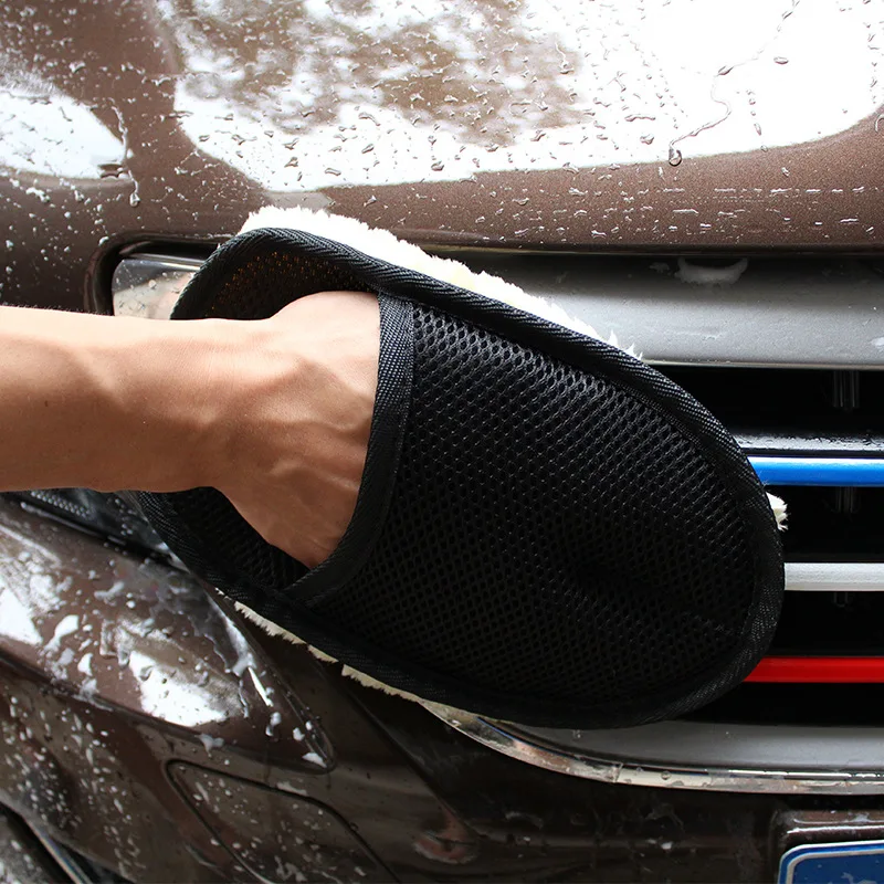 1PCS Microfiber Wool Soft Auto Car Washing Glove Cleaning Car Cleaning glove Motorcycle Washer Care paint Wash care tools