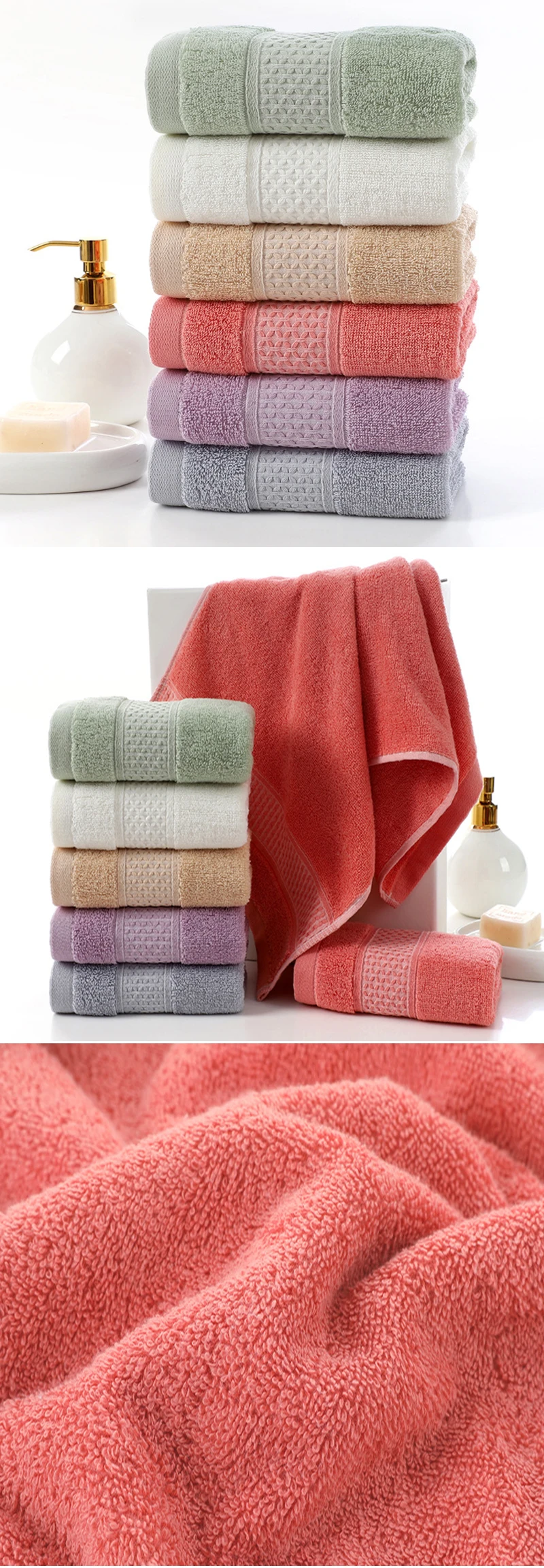 Pure cotton thickened adult towel - lifestyle image