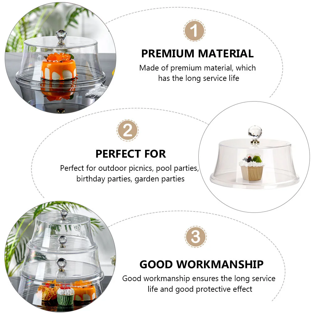 Material Dustproof Food Cover Dish Storage Cover Cake Protector Fresh Keeping Lids Home Storage ganization Transparent