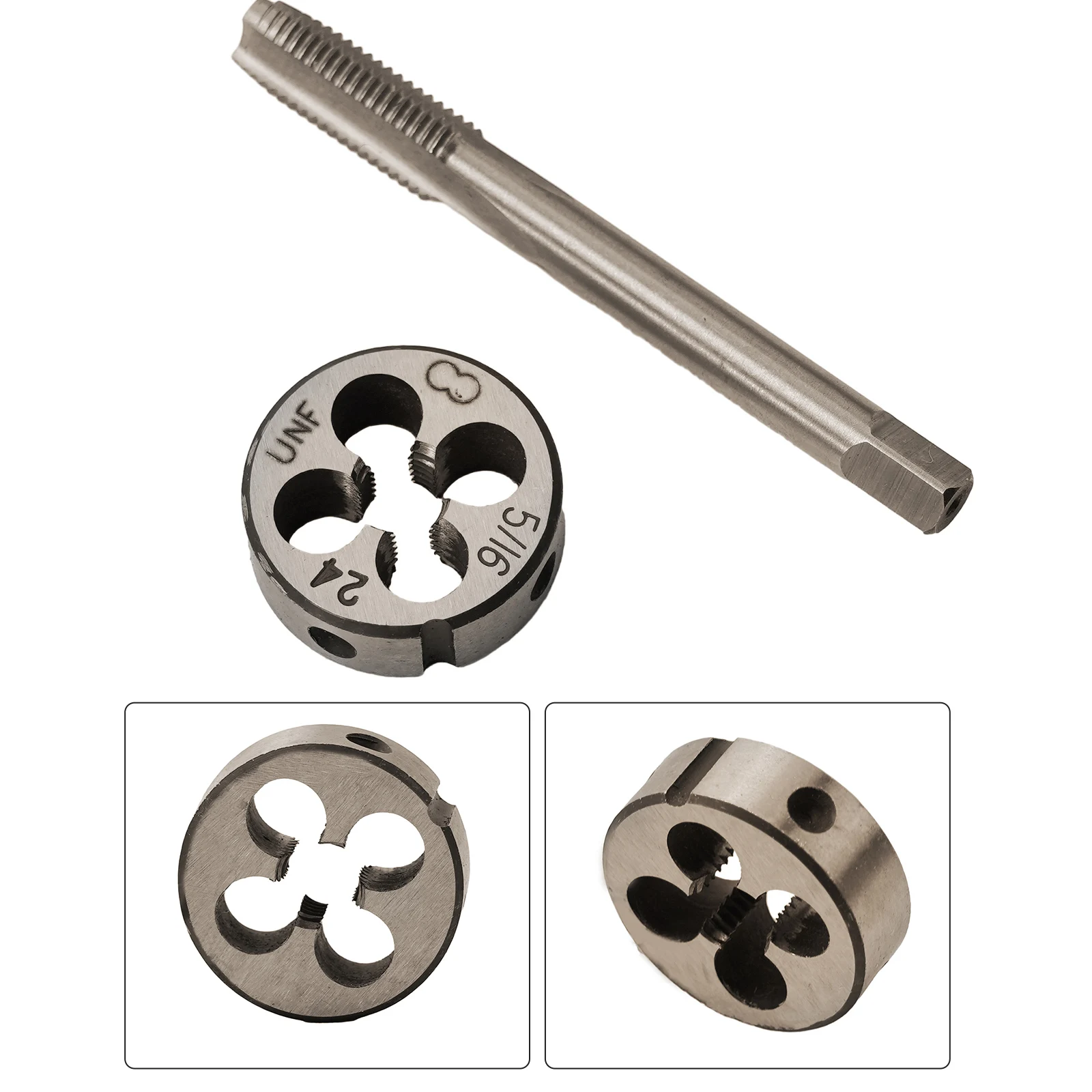 

Drilling Tapping Tap Die Set 5/16 -24TPI 5/16\\\" -24UNF Right Hand Thread Straight Flute Shallow Cuts Brand New