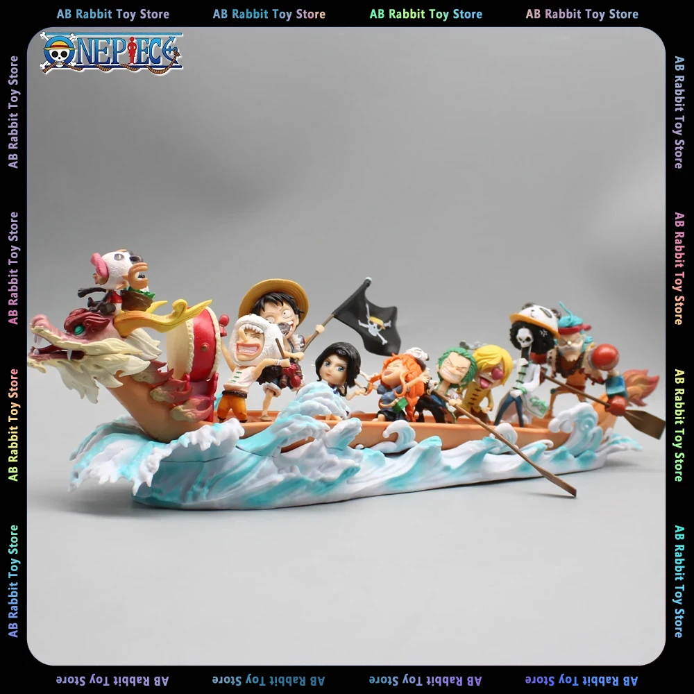 

One Piece Anime Figures Luffy Nami Zoro Sanji Brook Robin Usopp Chopper Action Figures 12cm Dragon Boat Straw Hat Group Toy Gift