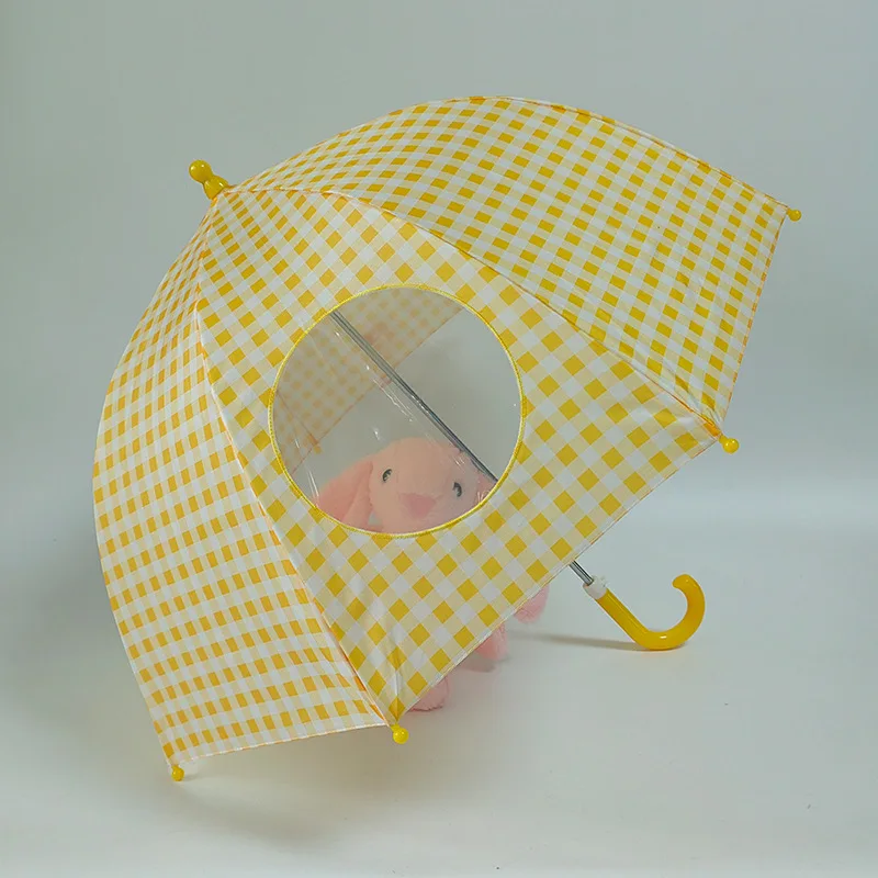 Retro plaid children's umbrella, cute baby street photo, small fresh umbrella