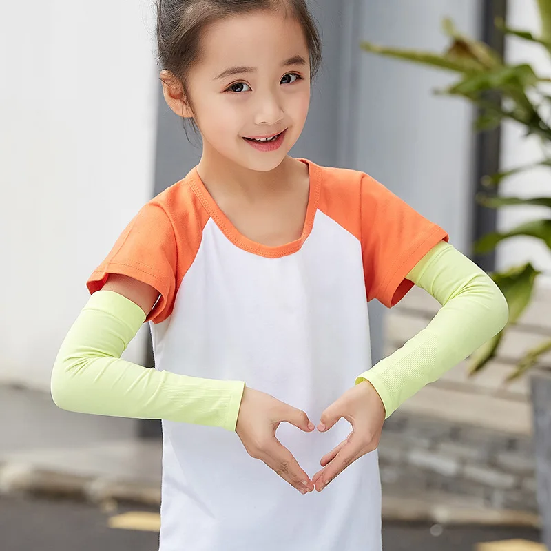 

Children Anti-UV Ice Sleeves Summer Cooling Arm Sleeves Sun Protection Quick Dry Arm Covers For Running Riding Outdoor Sports