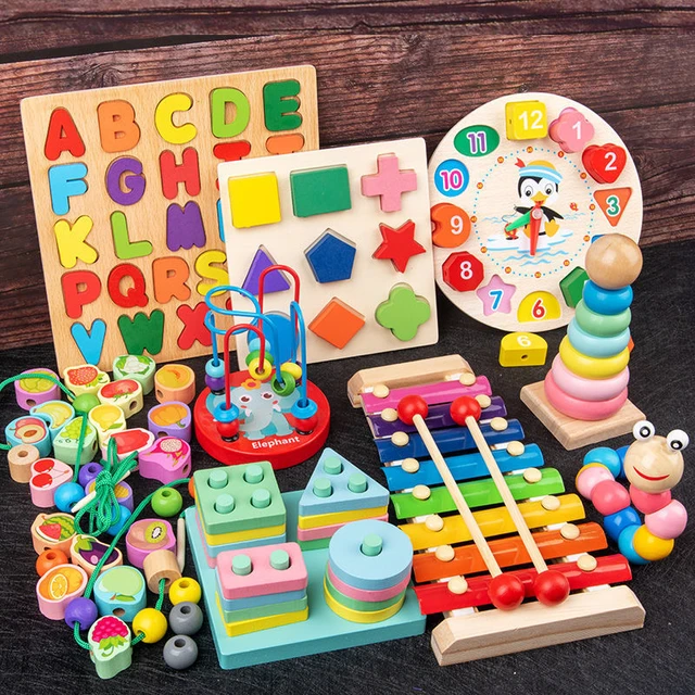 Jouets Montessori en Bois pour Enfant de 1, 2 et 3 ans, Jeu de Puzzle,  décennie