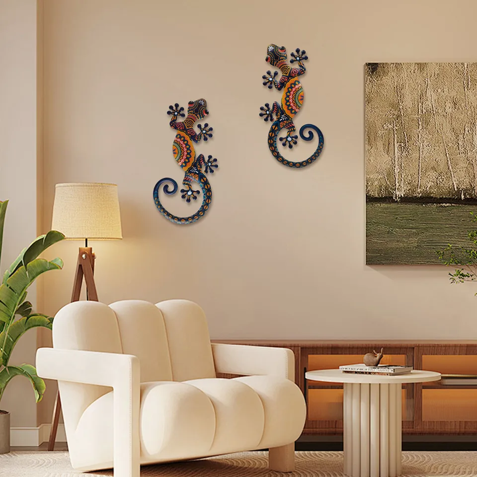 ヤモリトカゲ 家 外壁 装飾 金属 屋内 玄関 庭 飾りテラス 黒彫刻 家の庭のための金属ヤモリの壁の芸術、屋外のトカゲの壁の装飾、大きい、2パック - AliExpress