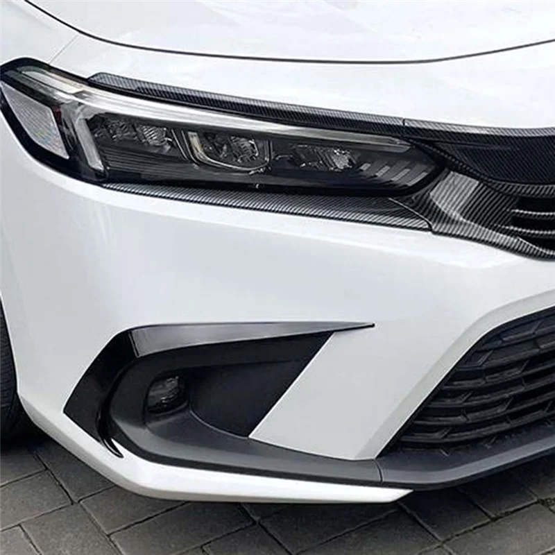 인기 자동차 앞 범퍼 스플리터 스포일러 안개등 Canard 부품 Honda Civic 11 세대 2021+ 광택 블랙