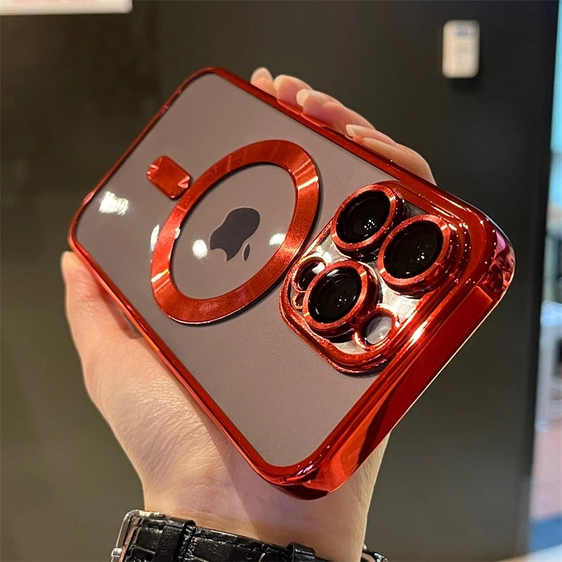 thumbnail image 1 of Luxury Transparent Magsafe Wireless Charging Case For iPhone 15 14 13 12 11 Pro Max Plus X Xs Max XR Magnetic Silicone Cover, 1 of 5