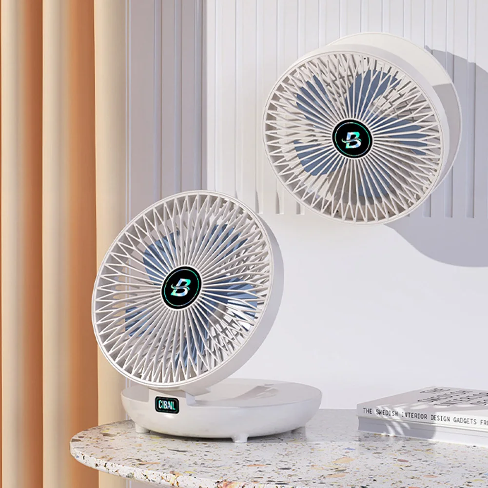 Table Wall Mounted Cooling Fan Without Punching Holes USB 3 Gears Adjustable Bionic Seagull Blade Easy to Clean 5W 5V 1200mAh
