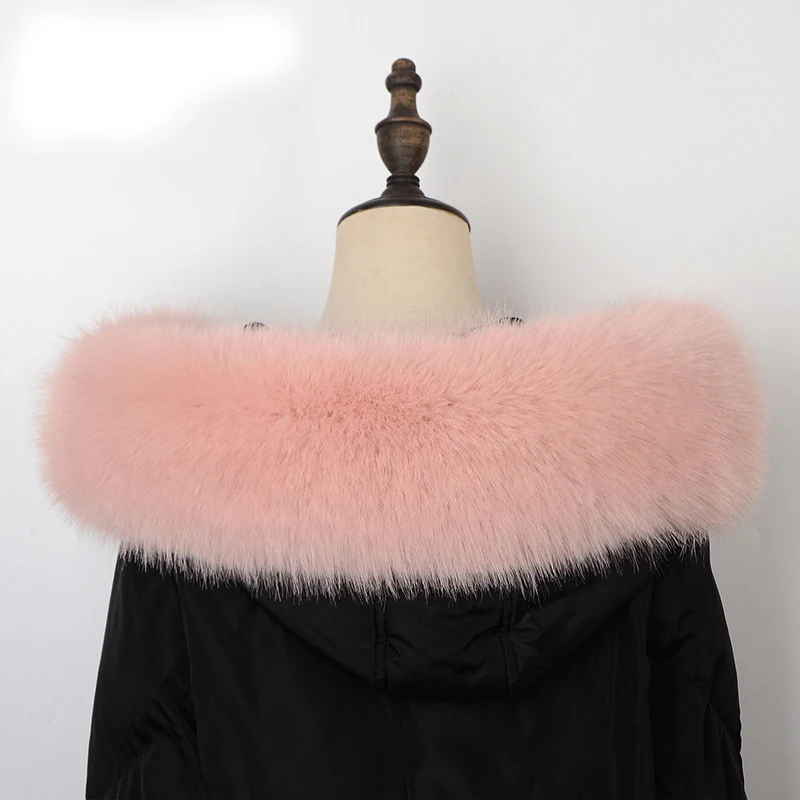 Women Faux Fox Fur Collar Shawl Furry Fur Collar For Winter Coat Hood Fur Decor Fake Fur Scarf Parkas Coat Fur Collar Scarves 3