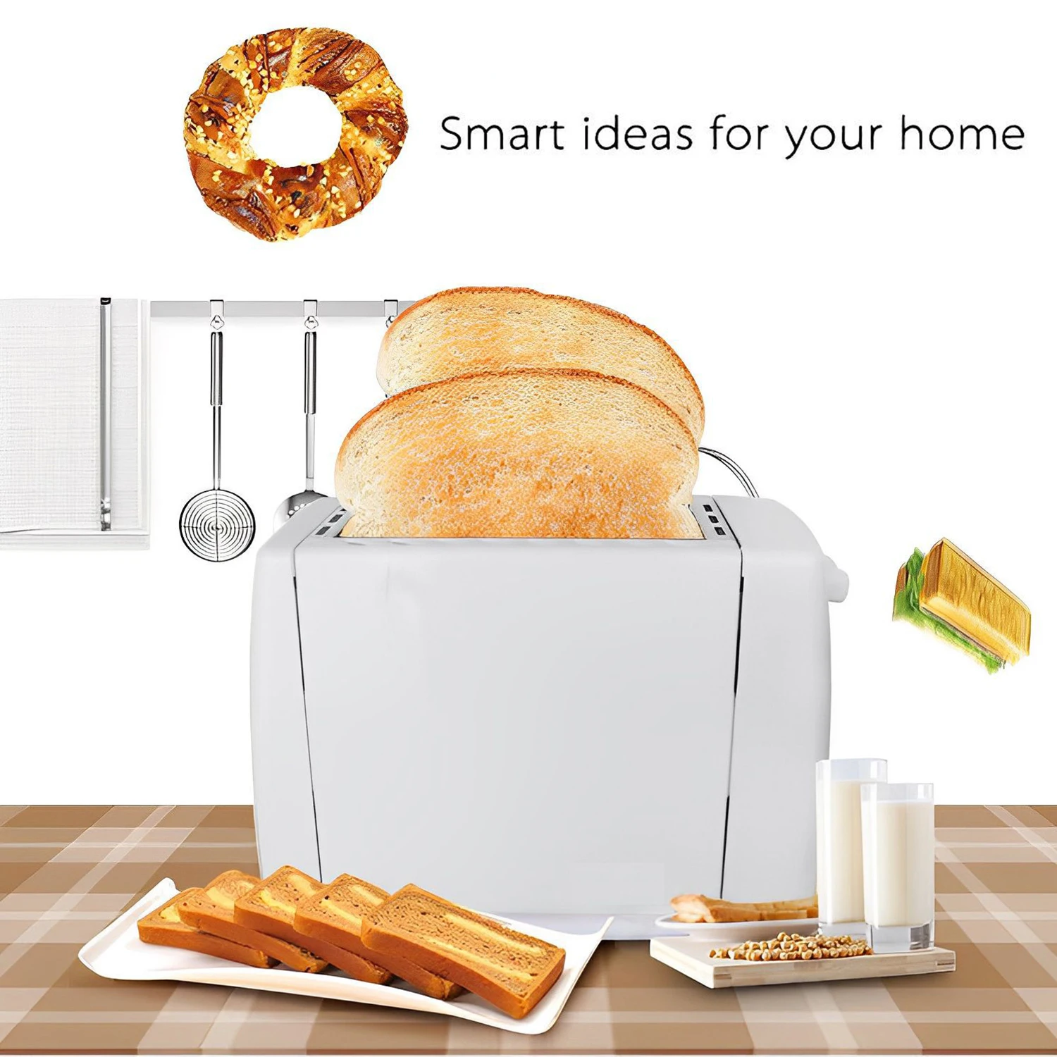 Bread Device White Pink Black Color Devices s Machine
