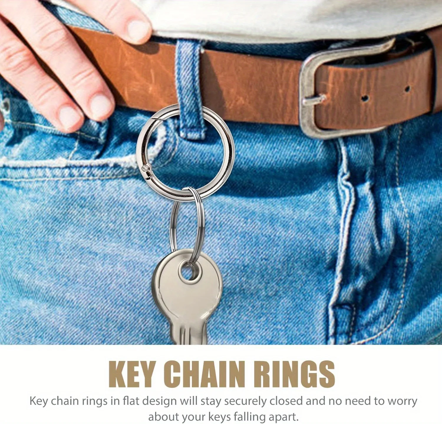 5PCS Spring O Ring Metal Round Carabiner Clip Circle Key Ring Clips for Keychain Buckle Bags Purse Handbag Craft Keychain Clip