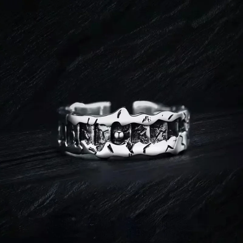 

Original Abyss 925 Sterling Silver Rings Christmas Gift for Men Jewelry Fashion Charms Accessories Retro Adjustable Opening