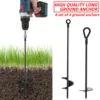 4Pcs Ground Anchors 18inch Spiral Earth Anchors Kit Heavy Duty Metal Ground Anchor with Removable Round Ring Ground Stakes 1