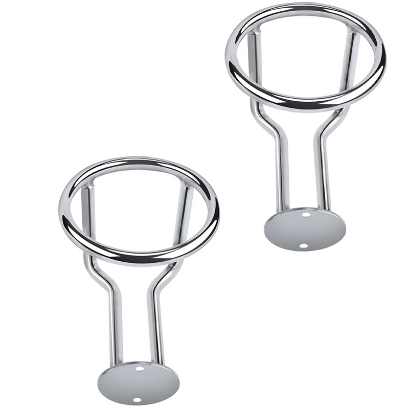 

2X Boat Ring Cup Holder Stainless Steel Ringlike Drink Holder For Marine Yacht