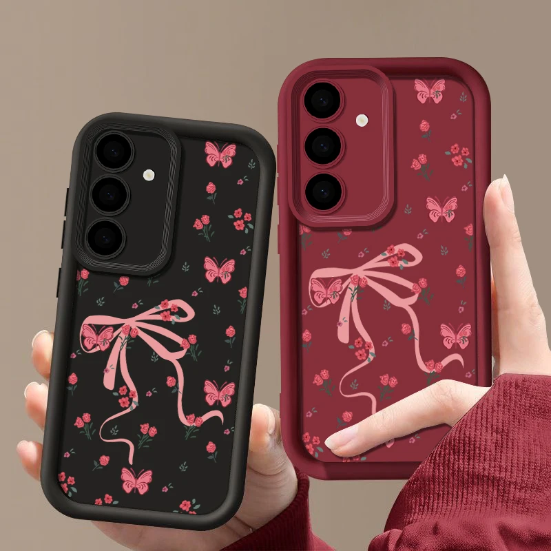 Elegant Bowknot Flowers Soft Phone Case