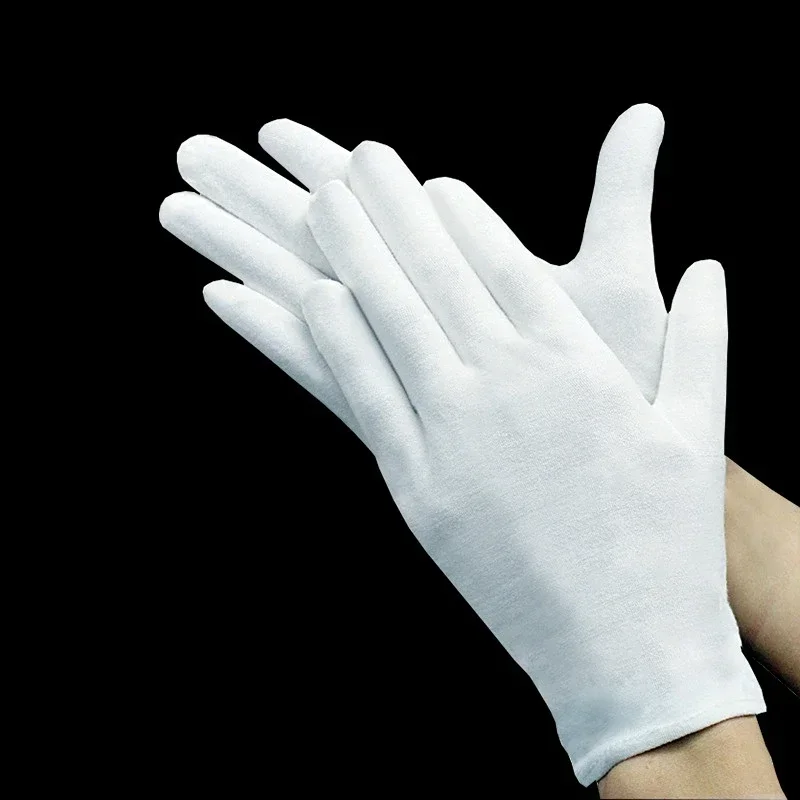 Household Gloves Cotton Gloves for Dry Hands White Cotton Glove Cloth Serving Glove for Dry Hands Inspection cotton gloves