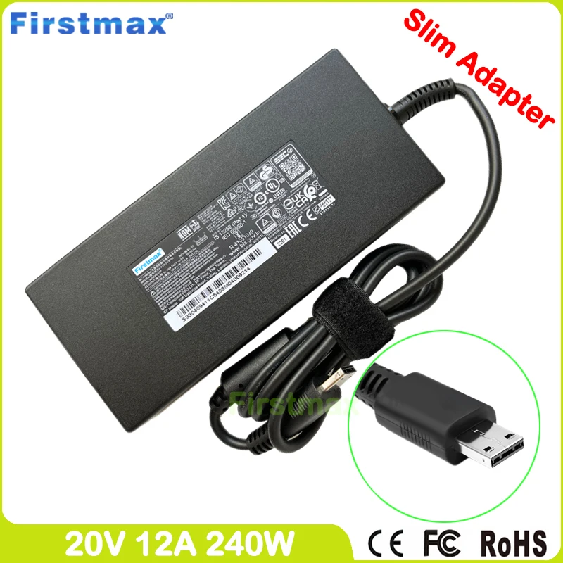 

Genuine 240W charger 20V 12A for MSI Laptop Gaming AC Adapter Creator Z16 B12UHS B12UHST B12UET MS-15G1 A20-240P2A ADP-240EB D