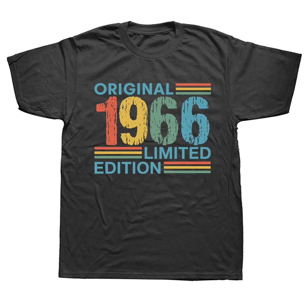 60. Geburtstag Vintage 1966 Limited Edition T-Shirts Herren Baumwolle Humor Streetwear T-Shirt Kurzarm Unisex Lose Kleidung