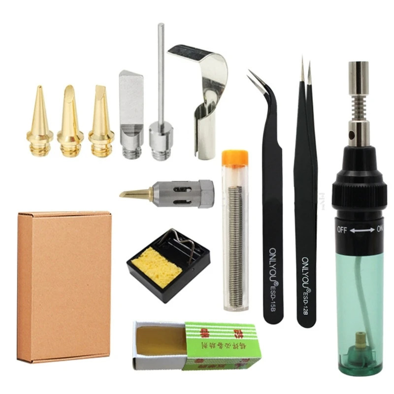 

14Pieces Portable Soldering Iron Welding Pen Butanes Burners Blows Torch Gas