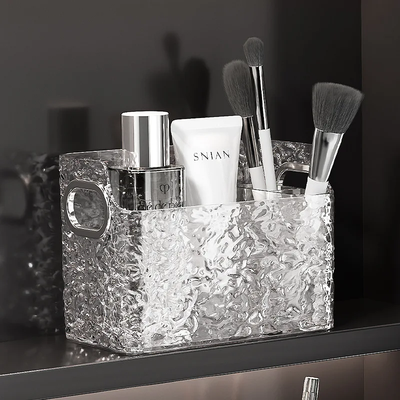 Light Luxury Water Corrugated Trapezoidal Open Desktop Storage Box Cosmetics Storage Box Multi-grid Makeup Organizer Box 4