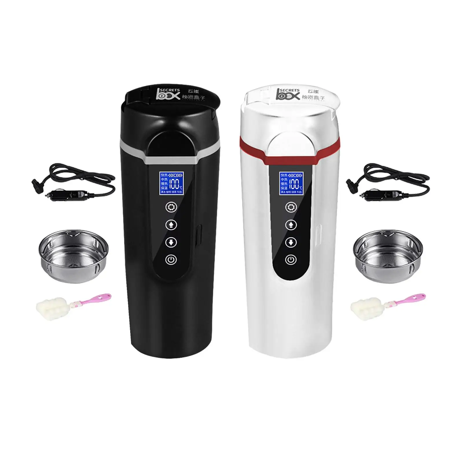 

Car Heating Cup Adjustable Temps Stainless Steel Travel Coffee Mugs Warmer for Drivers Trip Vehicles Car Truck Tea Water Milk