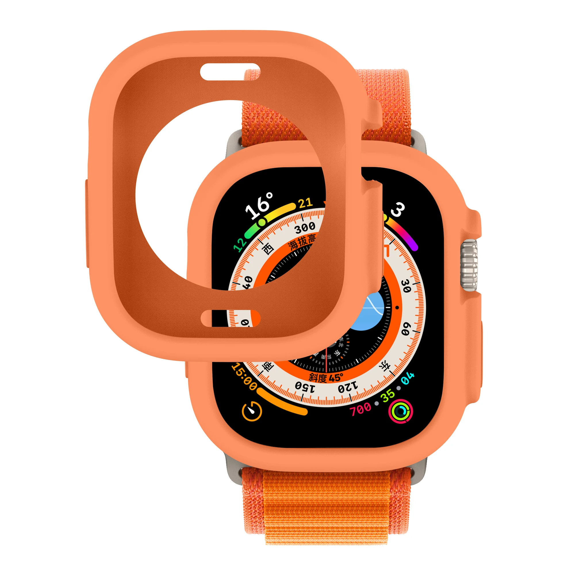 Shockproof Silicone Protective Bumper Case for Apple Watch Ultra - All-Round Scratch-Resistant Cover, 49mm