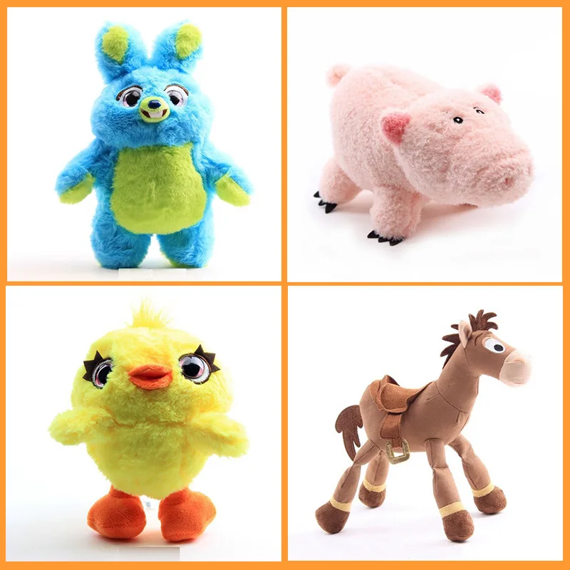 17 28cm Disney Toy Story 4 Plush Toys Ducky Bunny Bullseye Ham Cute