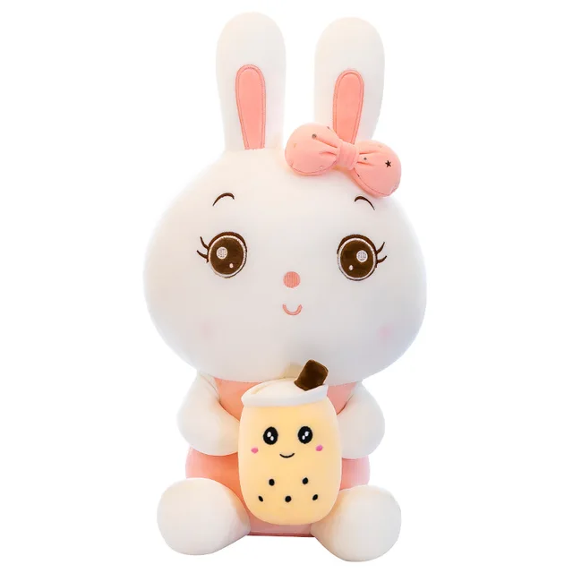 Kawaii Boba lapin en peluche jouet animaux en peluche th au lait lapin doux pour enfant