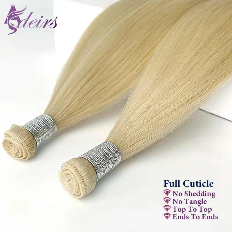 ADEIRS Capelli umani Genius Trame Estensioni Capelli Remy Doppia trama Capelli umani veri Fasci di tessitura naturale Nero Marrone Biondo - immagine 3