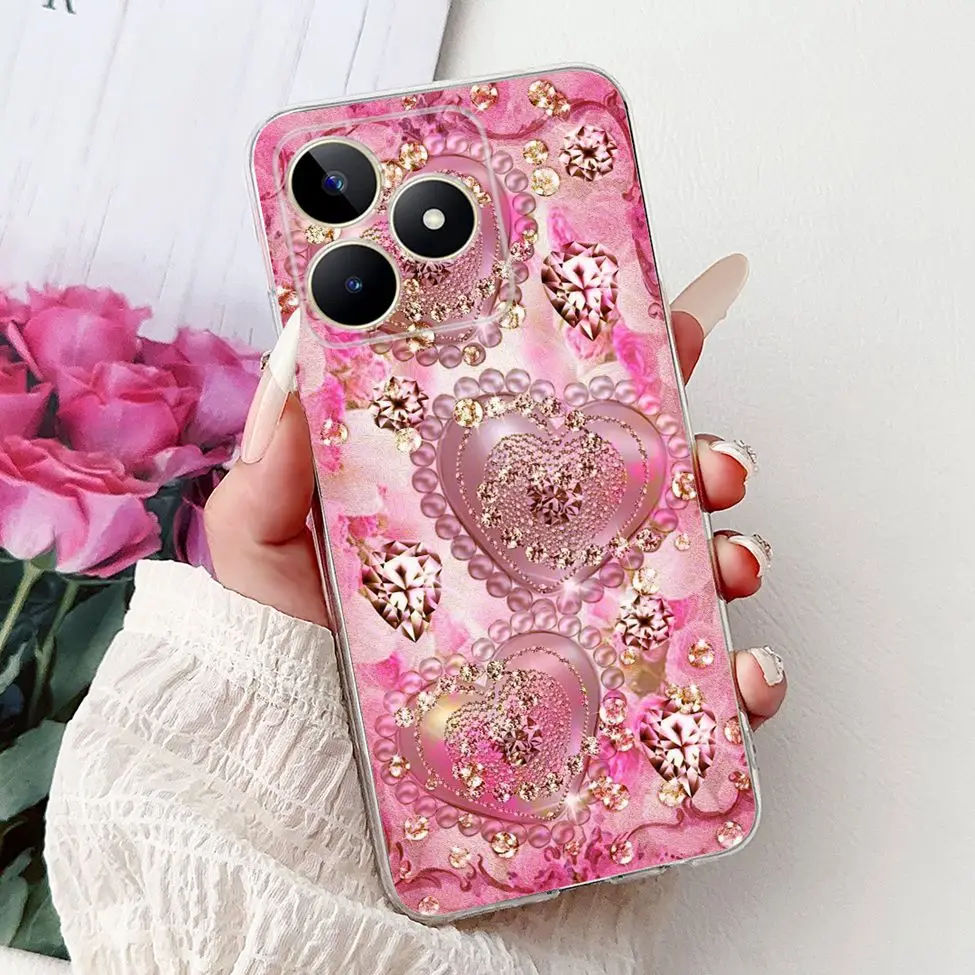Clear Cute Cat & Butterfly Design Phone Case with Flower Accents - Stylish Protective Back Cover