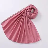 Bling Rhinestone Bubble Chiffon Hijab Shawl Solid Color Veil Beach Sunscreen Headscarf Outdoor Windproof Head Wrap 2